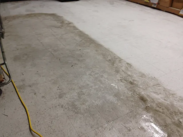 Very dirty tile getting very clean