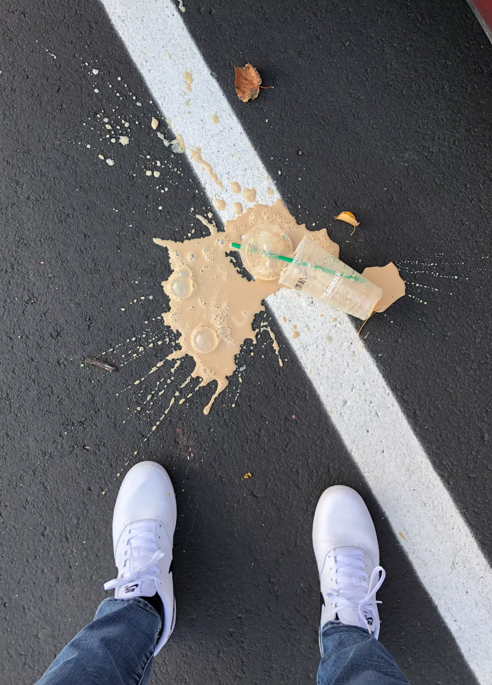 Coffee spilled on the street